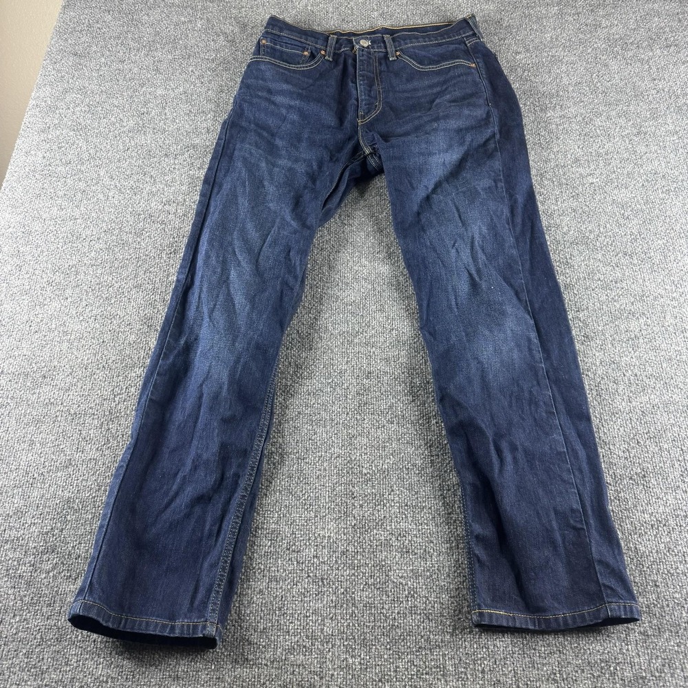 Levis 505 Jeans Mens 32x32 Blue Regular Straight Stretch Denim Zip Fly Dark Wash